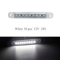 10PCS LED 조명 사이드 마커 라이트 LED 라이트 테일 표시기 주차 라이트 12V 24V 9SMD 버스/트럭/트레일러, 04 White