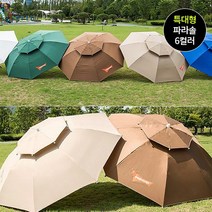 튼튼한 킹 특대형 팔각 파라솔 6컬러 2.7M 카페 펜션 정원 야외 옥상 식당 캠핑 전원주택 편의점 휴대용 감성파라솔 방수 그늘막 2단 폴딩 고정식파라솔, 지름 2.7M, 그린 (GREEN)