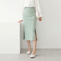 벨르 BELLE 5컬러 봄 여름 H라인 양 옆 트임 롱스커트 민트 (6977817)
