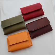 가죽공방 찐다미로 베지터블가죽 수제 (새들스티치) 카드 명함 아코디언 오코디언지갑
