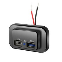 벤츠 아이폰 충전기 QC3.0 PD 듀얼 매립 USB 포트 자동차 충전기 RV 빠른 소켓 어댑터 전원 콘센트 12V, 01 1pc