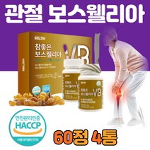 식약처 HACCP 인증 보스웰리아 가루 인도 산 1000mg 60정 4통 참 좋은 보수웰리아 추출물 분말 선물세트 추천 상어 연골 우슬 쇠 무릎 관절 손 발 목 허리 알약 타입