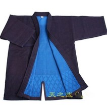 검도도복 검도용품 검도도복 상의 하의 검도 의상 일본 스타일 네이비 블루 더블 레이어 검도 합기도 Iaido Gi 운동복 무술 검도기 유니폼