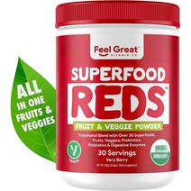 필그레이트365 Feel Great 365 슈퍼푸드 레드 후르츠 & 베지터블 분말 300g, 2팩