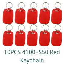 510pcs rfid 듀얼 칩 스마트 카드 ic + id 주파수 키 체인 emtk4100 인증 액세스 제어 1k s50 읽기 전용 토큰 태그, 그림이 보여주듯이