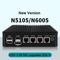 4xIntel i226 2.5G LAN TPM2.0 펜티엄 N6005 셀러론 N5105 소프트 라우터 서버 pfSense 방화벽 3x4K UHD 2 x M.2 NVME 미니 PC, [01] Celeron N5105, [06] 16GB DDR4 256GB NVMe