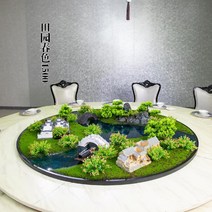 원형 테이블 꽃 이끼 장식 식물 인테리어, 직경 1500mm  높이 260mm