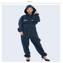 반사 데님 작업복 난연성 용접 의류 점프수트 자동 수리공 기계 전기, [01] A Female one set, [01] 5XL