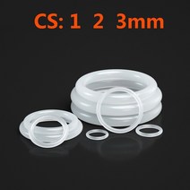 고무오링 두께 1 2 3mm OD 3-60mm VMQ 흰색 실리콘 O 링 개스킷 식품 등급 고무 절연 원형 모양 씰 o-링, [28] OD 45mm (8pcs), [03] 3mm