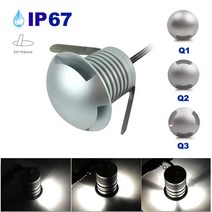 led 바닥 데크 조명 12v 24v 3w ip67 oudoor 지하 매장 램프 외부 오목한 벽 계단 테라스 포장 재료 스포트라이트, 4000k 흰색, Q3
