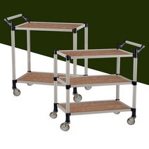 일반형 내츄럴 오크 우드서빙카트 14종 국산 운반카, 2단, 중(610x440)