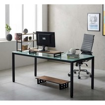 두툼한 철제 프레임 사장실 책상 테이블 회의용테이블 사무실책상, 1800책상 블랙, 아카시아(A)