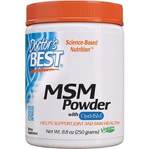 OptiMSM 함유 Doctors Best MSM 파우더 유전자 변형 성분 없음 비건 글루텐 프리 콩 250그램