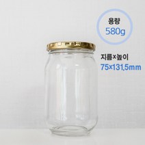 유리병 식품병, 협성580g+러그70⏀흰색캡+실링지+수축필림(40개/box), 40개