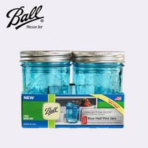 아트박스/디자인에버 볼 메이슨자 블루 중사이즈 유리병 하프파인트 4p 세트 8oz(224ml), 본품