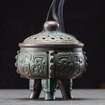 중식화구 중화렌지 세라믹 청동 고대 패턴 3 다리 삼각대 가정용 백단향 스토브 중국 스타일 실내 선 아로, 02 B
