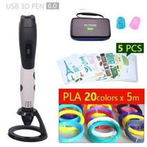 3D 펜 세트 필라멘트 프린터 재료 3d 3d 1.75mm abspla 3d 모델 3d 매직 창의적인 어린이를 위한 최고의 선물 크리스마스 선물 새해 선물, 흰색 펜 100m pla