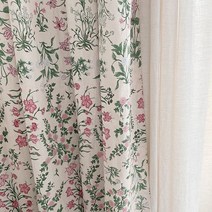 [천삼백케이] [바이아미엣홈] 아나벨 핑크 꽃무늬 커튼 -M사이즈 (가리개 방커튼 거실)