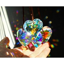 썬 캐처 캐쳐 드림 6 50 크리스탈 하트 프리즘 창 포수 장식 레인보우 메이커 펜던트, 1.6pcs Love Heart