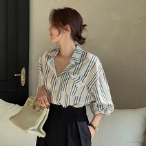 [난닝구]차카브 스트라이프박시셔츠