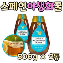 허니 벌꿀 스페인 직수입 품질 좋은 잡꿀 꿀차 2통 진짜 야생화꽃 끈적임 없이 간편한 투브꿀 잡화굴 100 프로 제 품 팬케익 빵 샐러드 음료 따뜻하게 먹는 마시는 굴물 대용량