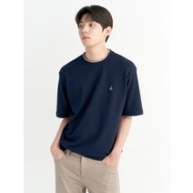 BEAN POLE 네이비 레이어드넥 반소매 티셔츠
