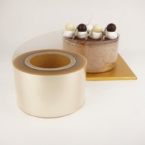포장쏙 케이크띠 (두꺼운 페트) 5cm 6.5cm 8cm 10cm x50m 무스롤 투명 무스띠 띠지 1호 2호