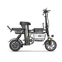 벨로스타 전기자전거 부모와 자녀가 함께 타는 전기 자전거 접이식 오토바이 집 작업 리튬 배터리 엄마 아빠와 탈 수 있는 부모자녀용, black_8A, 01 8A