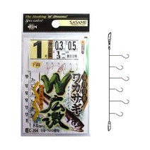 사사메 빙어 바늘 발광체 부착 C-204 빙어 채비, 1호