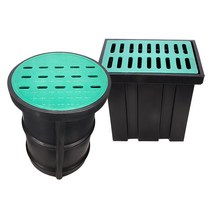 PVC 오수받이 세트 뚜껑 하수구 집수조 집수정 빗물, F 600X900라운드