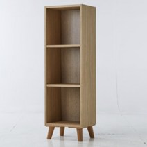 가성비 1단 3칸 오크책장 세로 우드책꽂이 다리있는, 화이트