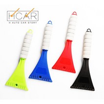 에이치 스토리 부드러운 손잡이 차량용 성에 /눈 제거기, 그린