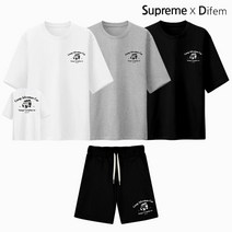 디프엠 5부오버핏반팔+반바지 캠핑벤쳐 M~5XL 빅사이즈 트레이닝복 상하의 세트