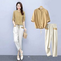여성 린넨 상하의 세트
