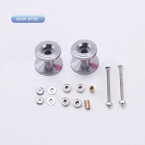 강아지낮은유모차 95423 라이트 더블 알루미늄 롤러 타미야 미니 4WD 모델 예비 2 Lot, 6.Silver white