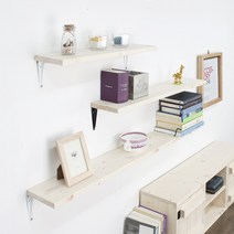 비음 원목 벽걸이 벽선반, 고무나무, 200 x 400, 흰색