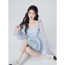 우아한 빈티지 프레피 스타일 캐주얼 드레스 여성용 새로운 한국 패션 긴 소매 대학 2023