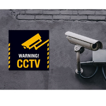 아크릴 CCTV 녹화중 표지판 메탈, 실버