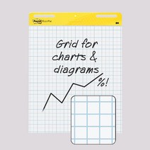 [홈앤스쿨] 3M 포스트잇 대형 노트 이젤 패드 스탠드형 테이블탑 점착메모지/포스트잇, 02.560 흰색격자이젤패드