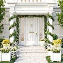 Baocicco 8x8ft Spring House Decorations Backdrop Wisteria Floral Pergola Modern Villa Garden Spring, 1