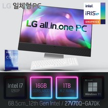 LG 일체형PC(12세대) 27V70Q-GA70K [이벤트 한컴오피스 증정], 27V70Q-GA70K 램16GB + SSD1TB