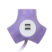 파워존 테트라포드 디자인 멀티탭 3구 USB 익스텐디드 퍼플 3m, 단품, 단품
