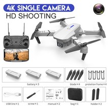 미니 레이저 포인터 발표 2023 오렌지 E525 E88 프로 드론 4K 전문 HD 1080P 카메라 높이 고정 RC 접이식 쿼드콥터 남아용 선물 장난감 신제품, 19.4K White Bag 3B
