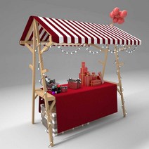 플리마켓 야외노점 행사장 매대 접이식 야시장, 파란색 고정형 150x60x200 높이