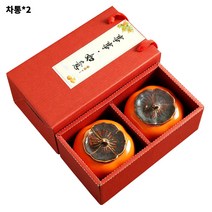 좋은 뜻의 선물 감 조형 다기 세트, 차통*2