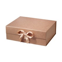 단단한 자석 닫힘 리본 장식 선물 포장 박스, 크라프트
