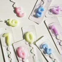 파스텔 벌룬 숫자 케이크 초 [특이한 예쁜 생일 파티 케익초 데코 캔들 축하 촛불 초], 9, 9