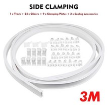 유연한 천장 커튼 트랙 1M/2M/3M/4M/5M/6M 구부릴 수 있는 창 막대 레일 직선 곡선 액세서리 키트 홈 장식, 2 3M Side Clamping