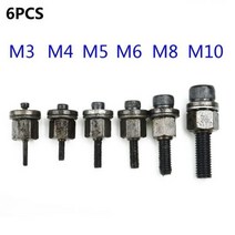 스팟 용접기 잔가지파쇄기 6개 핸드 리벳 너트 헤드 간단한 설치 리베 터 툴 M3 - M10 맨드릴 세트 팁, M3 M4 M5 M6 M8 M10, 중국