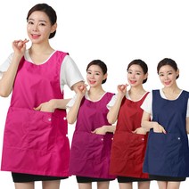 앞치마 부녀회 간병 요양보호사 큰주머니 시장 AE211, AE211 핑크M_꽃X, 1개